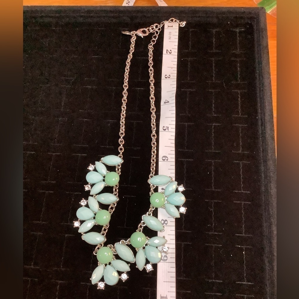 Charming Charlie Faux Turquoise Floral Statement Necklace